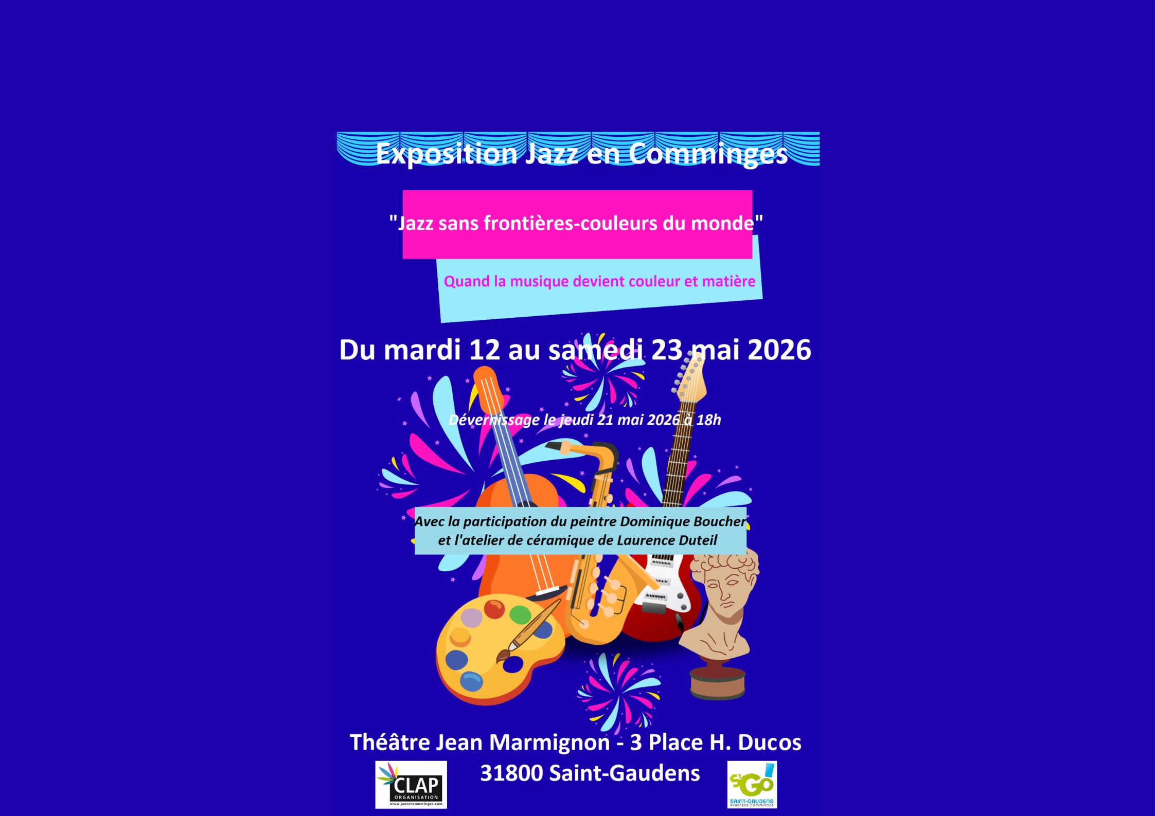 « Jazz sans frontières – couleurs du monde » (quand la musique devient couleur et matière) – théâtre Jean Marmignon